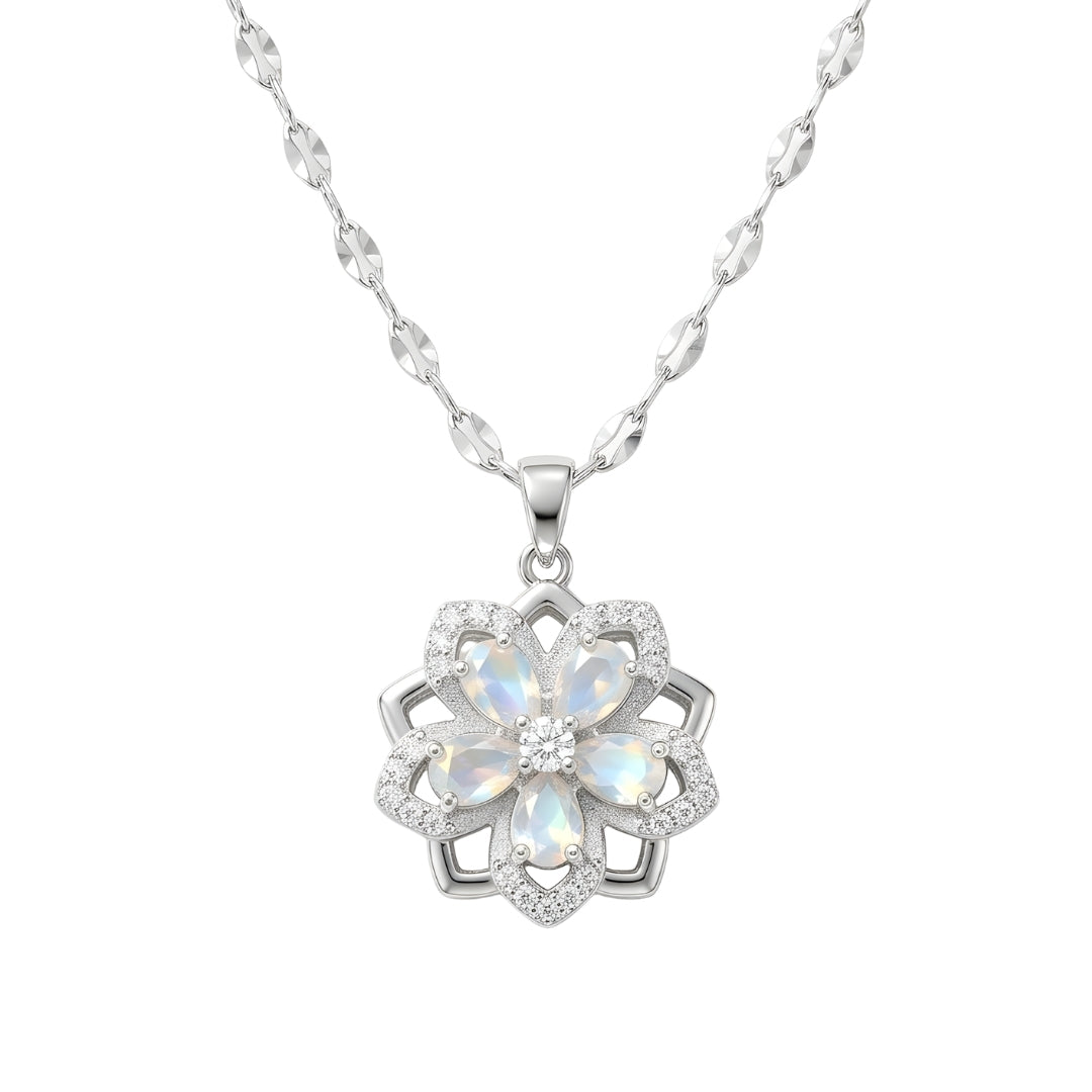 Rotating Flower Necklace