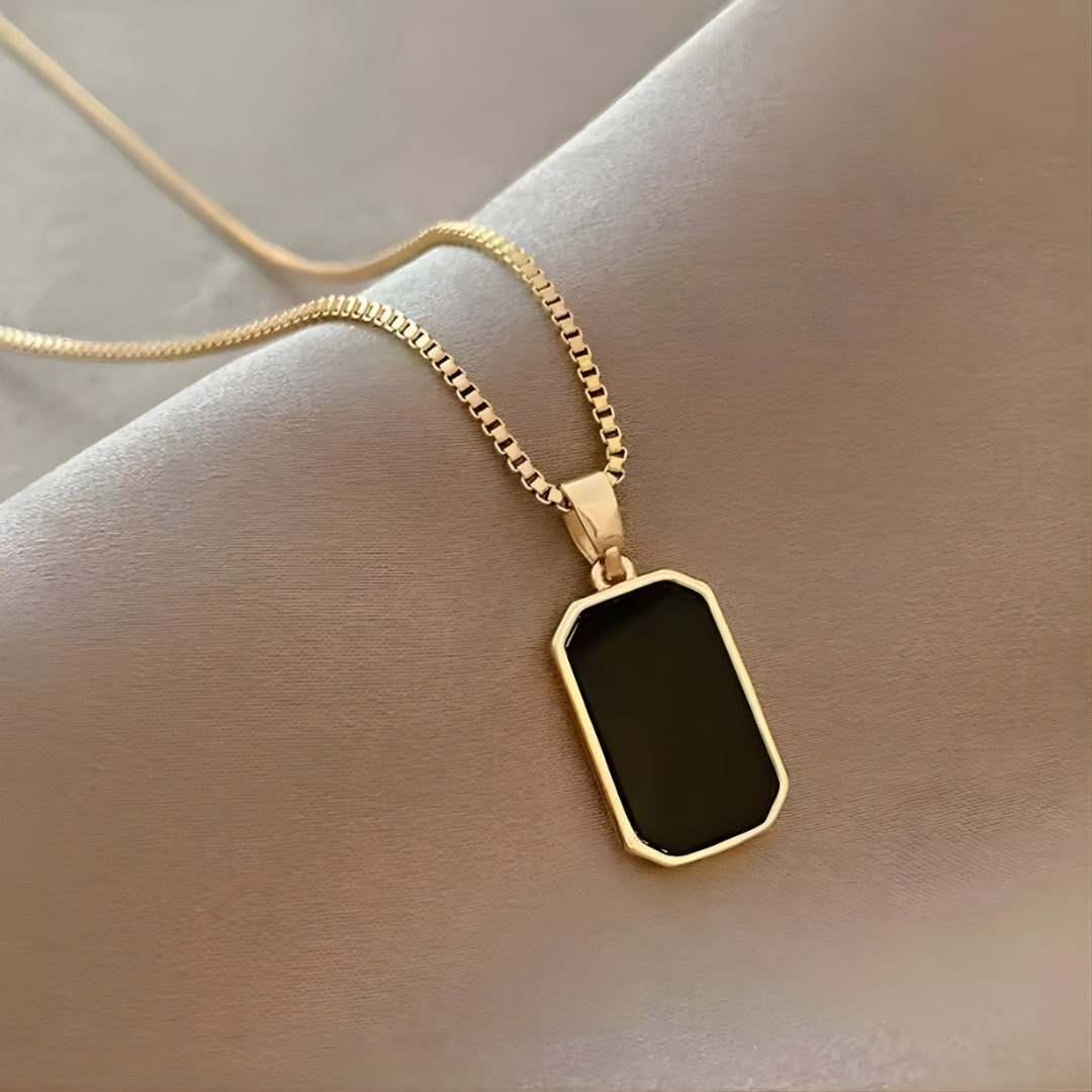 Black Inscribed Void Necklace