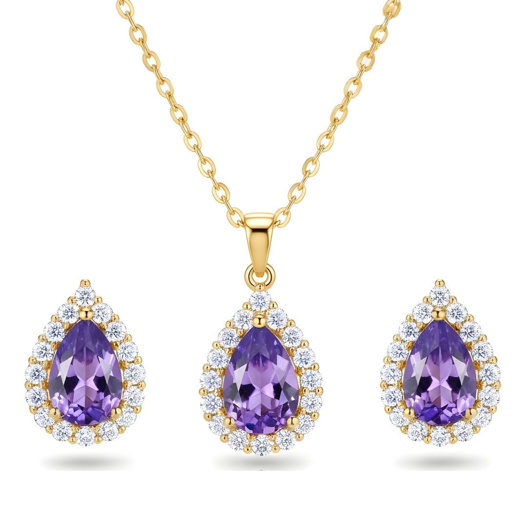 Amethyst Teardrop Set