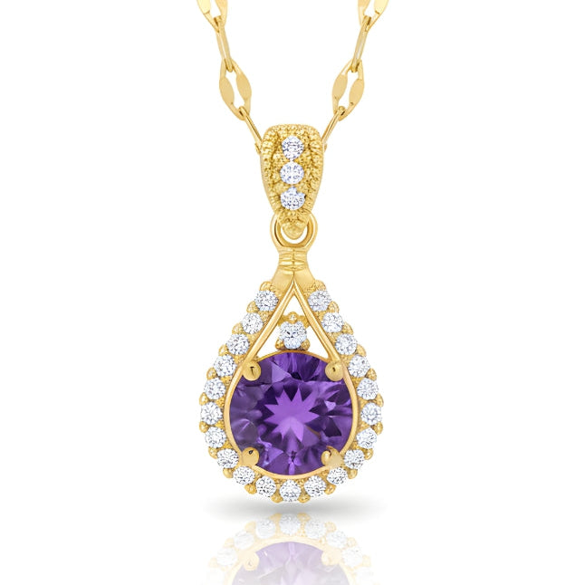 Amethyst Teardrop Necklace