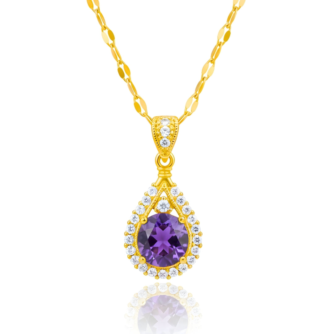 Amethyst Teardrop Necklace
