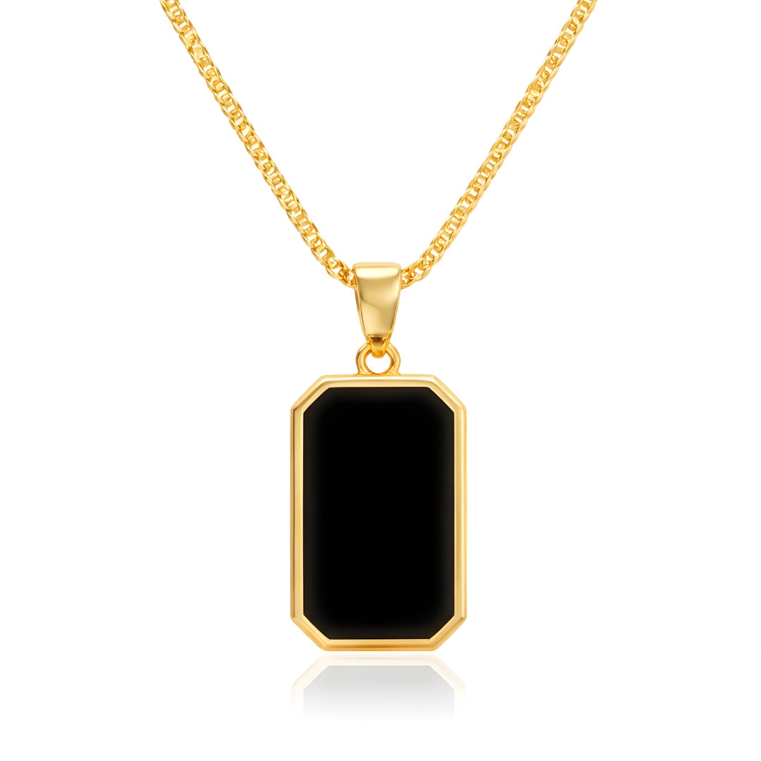 Black Inscribed Void Necklace