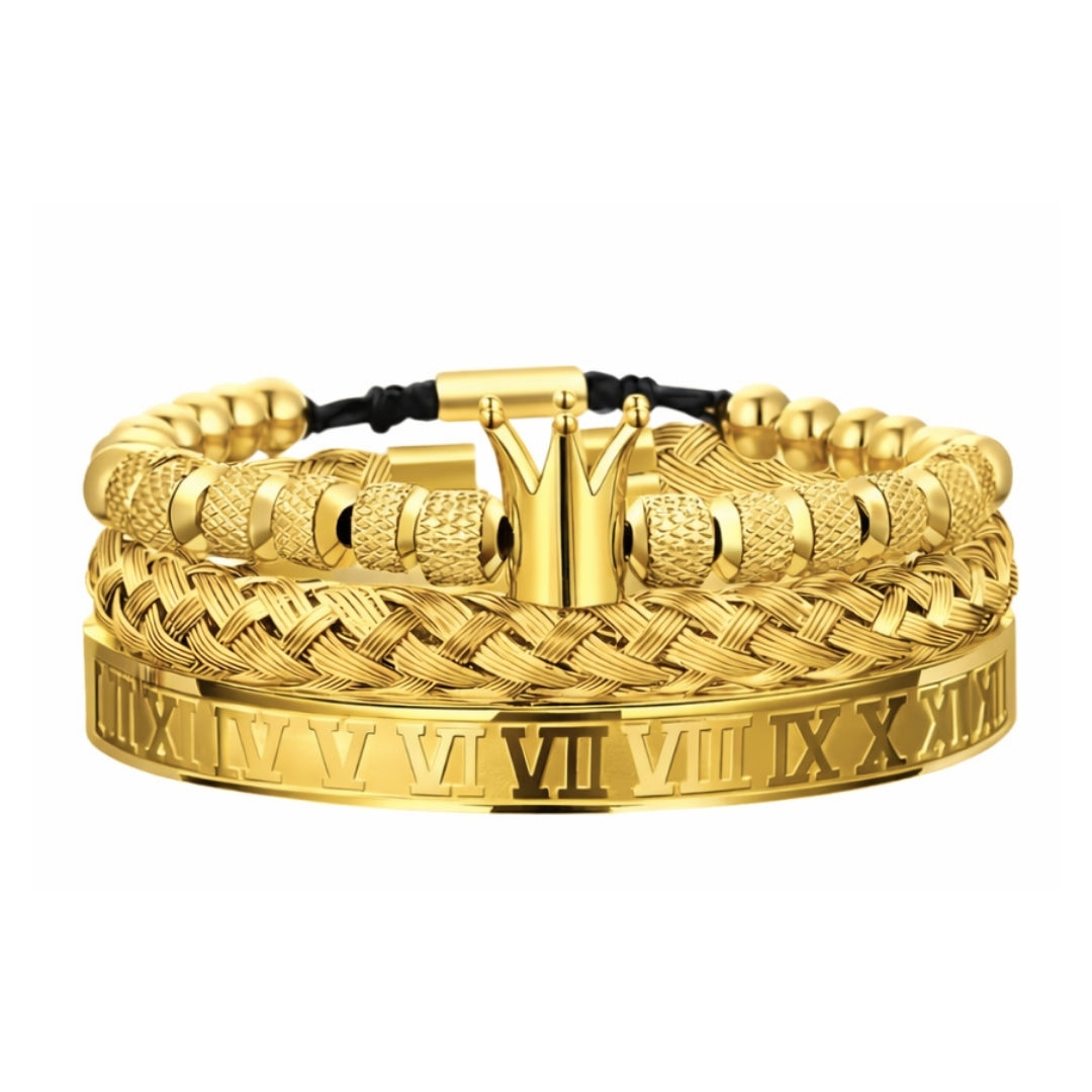 Crown Forged Bracelet Set