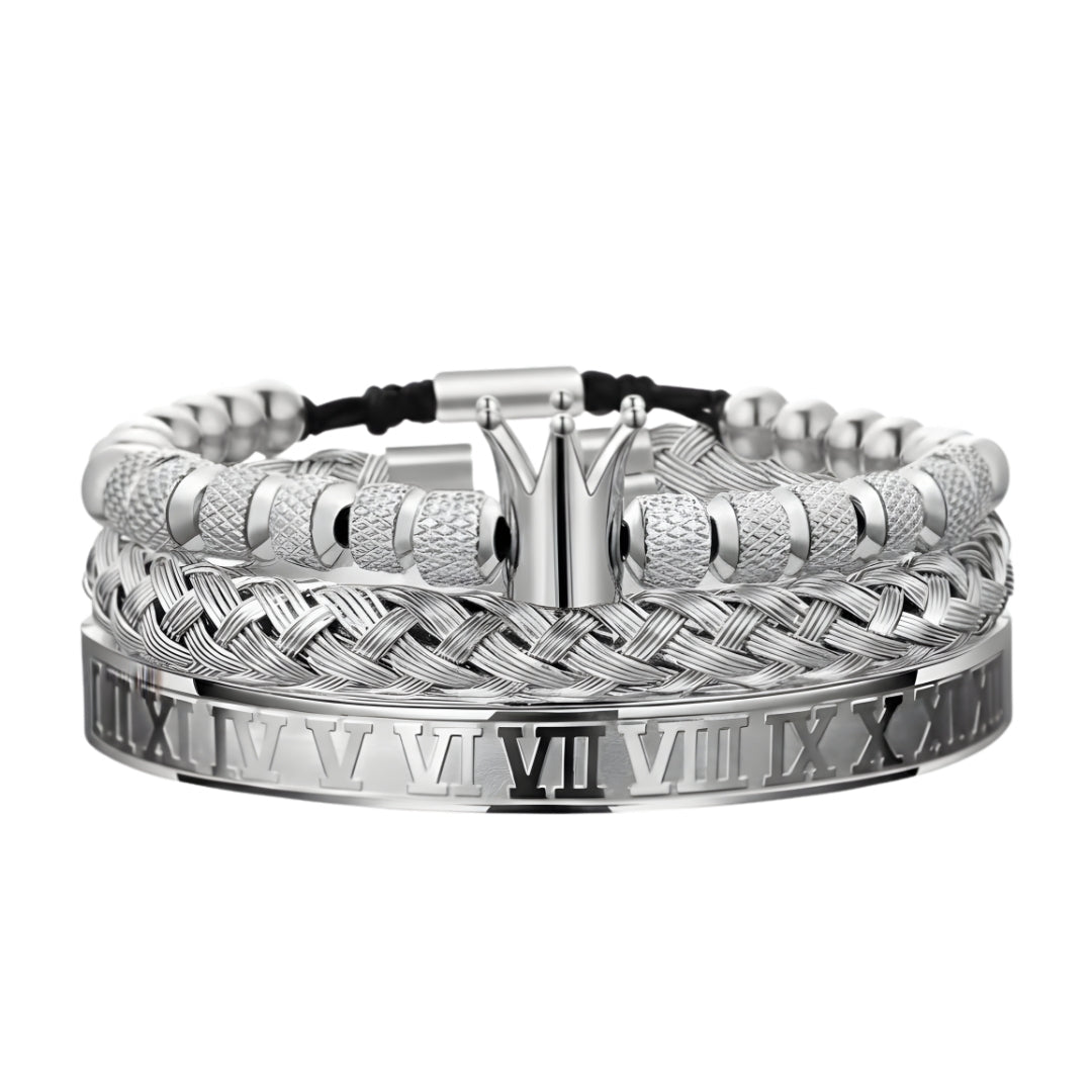 Crown Forged Bracelet Set