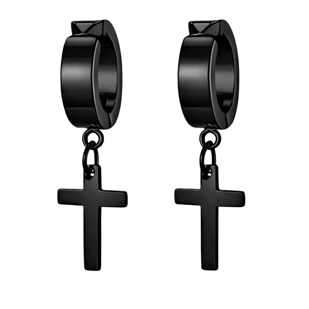 Cross Hoop Earring (Clip-On)
