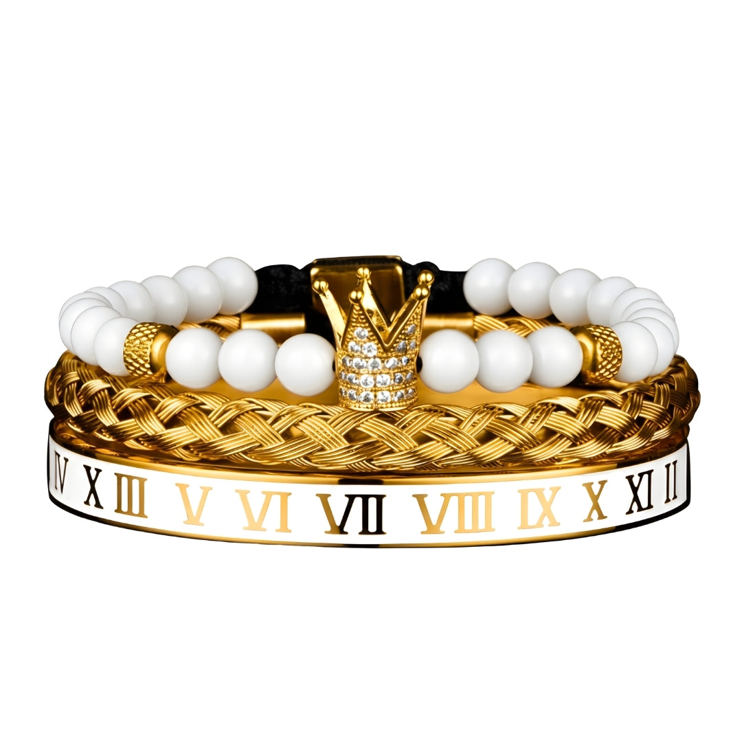 Crown Forged Bracelet Set