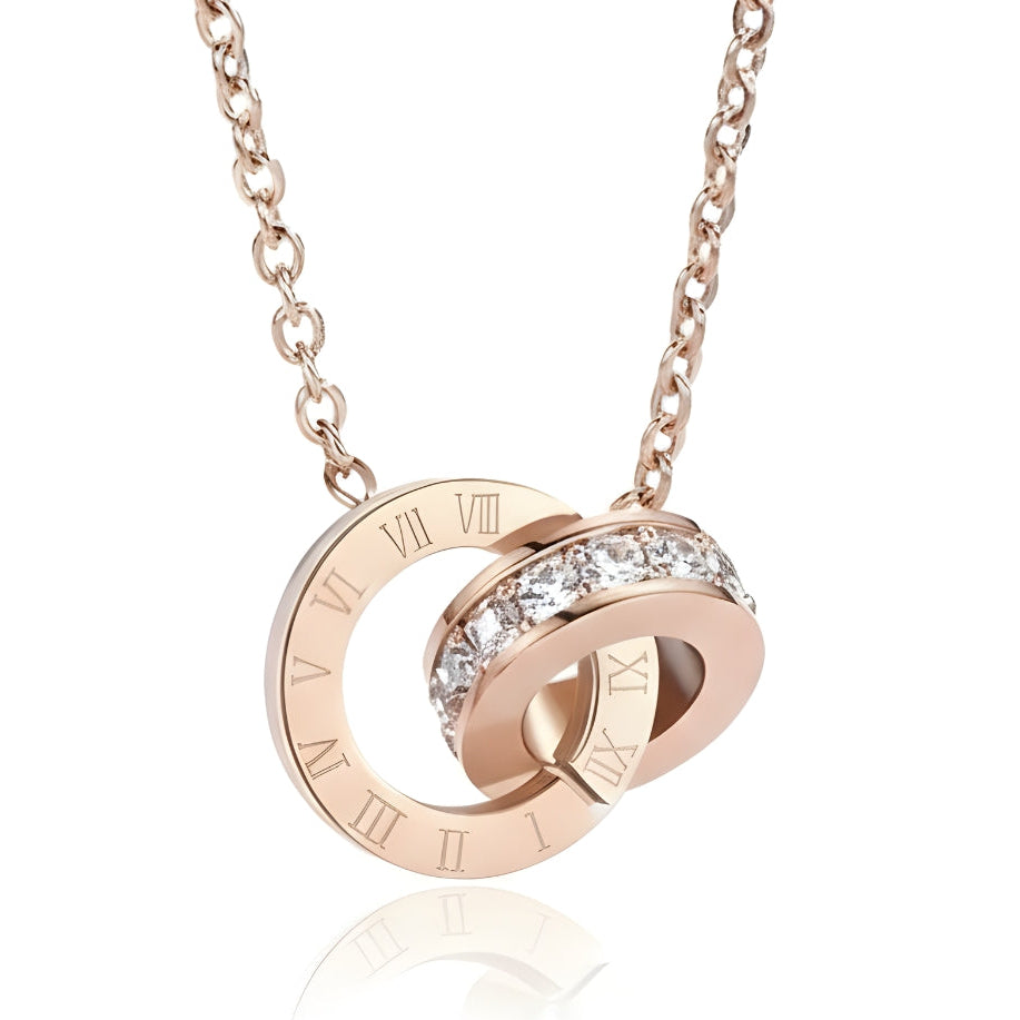 Roman Numeral Interlocking Necklace