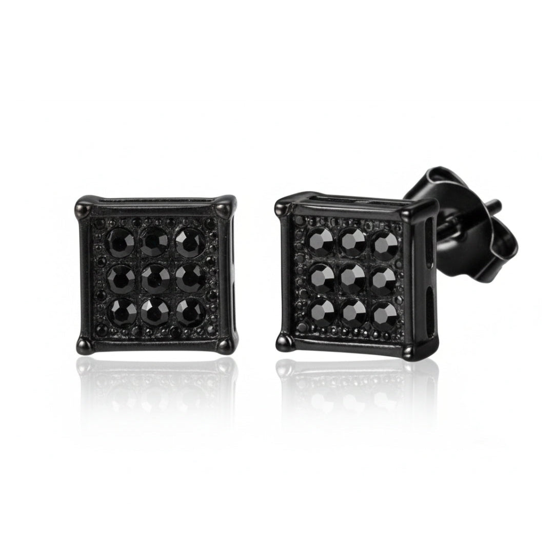 Grid Rhinestone Studs (Piercing)