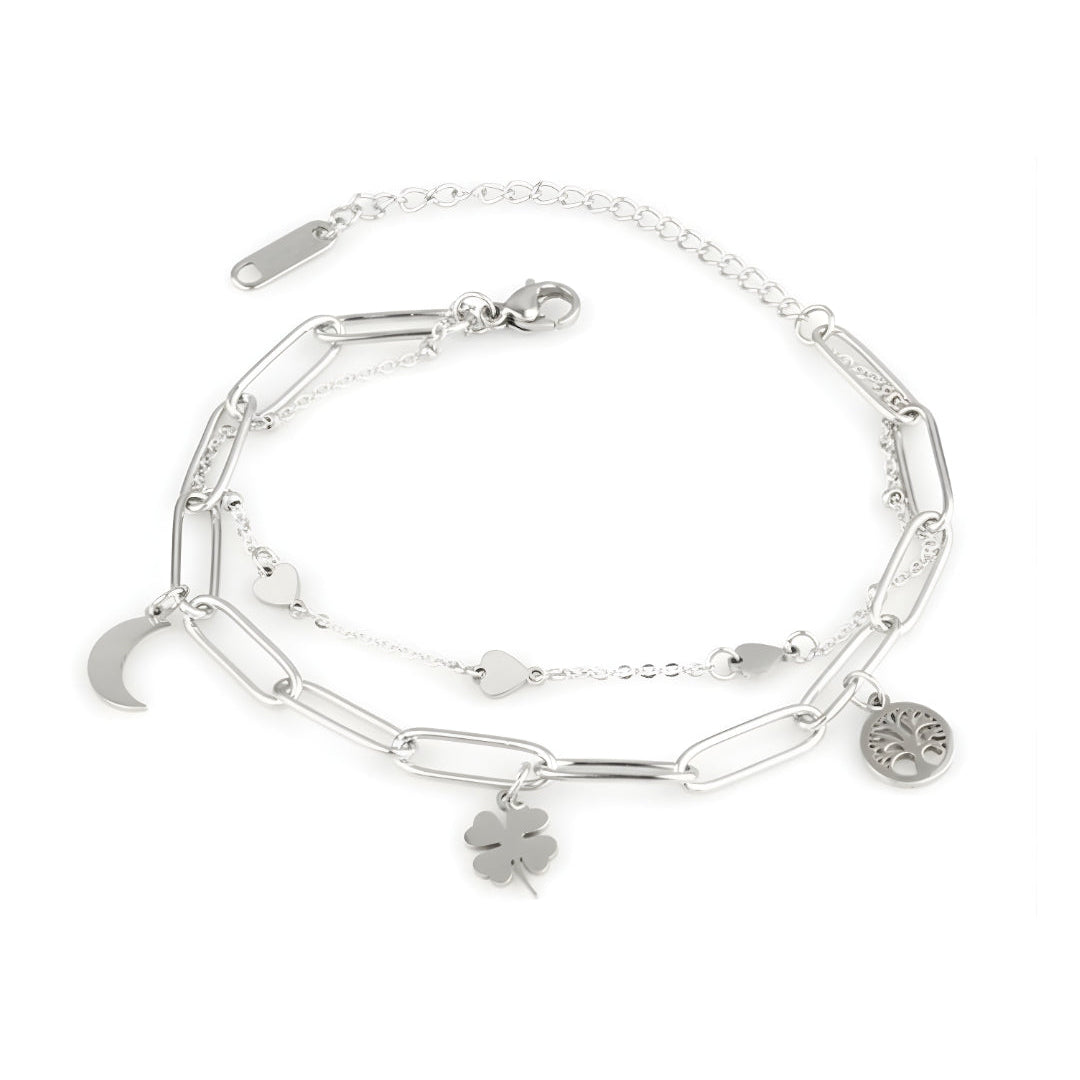 Double Layered Clover Bracelet