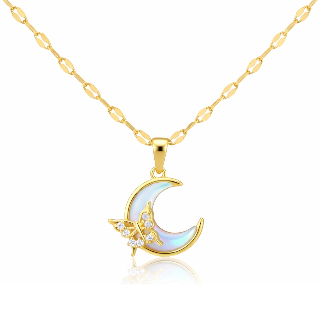 Crescent Butterfly Necklace