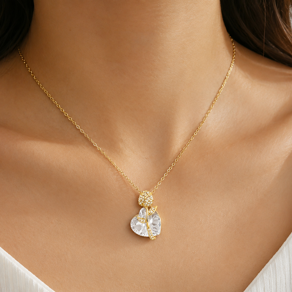 Rose Heart Necklace