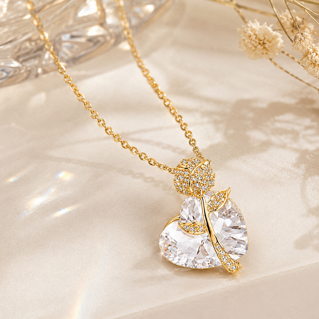 Rose Heart Necklace