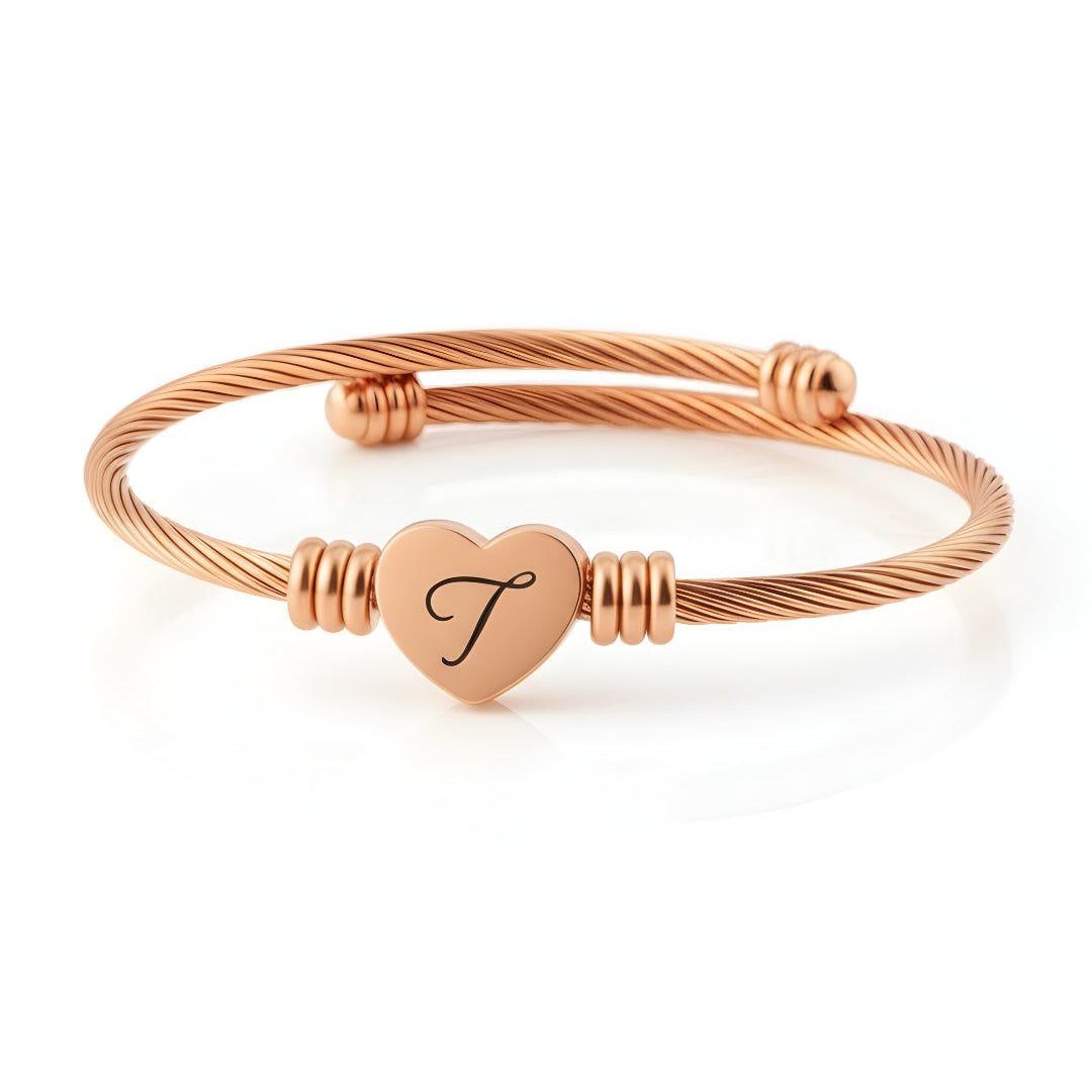 Initial Heart Charm Bracelet