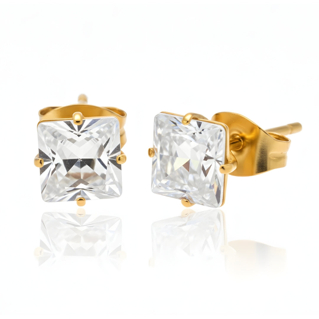Square Rhinestone Studs (Piercing)