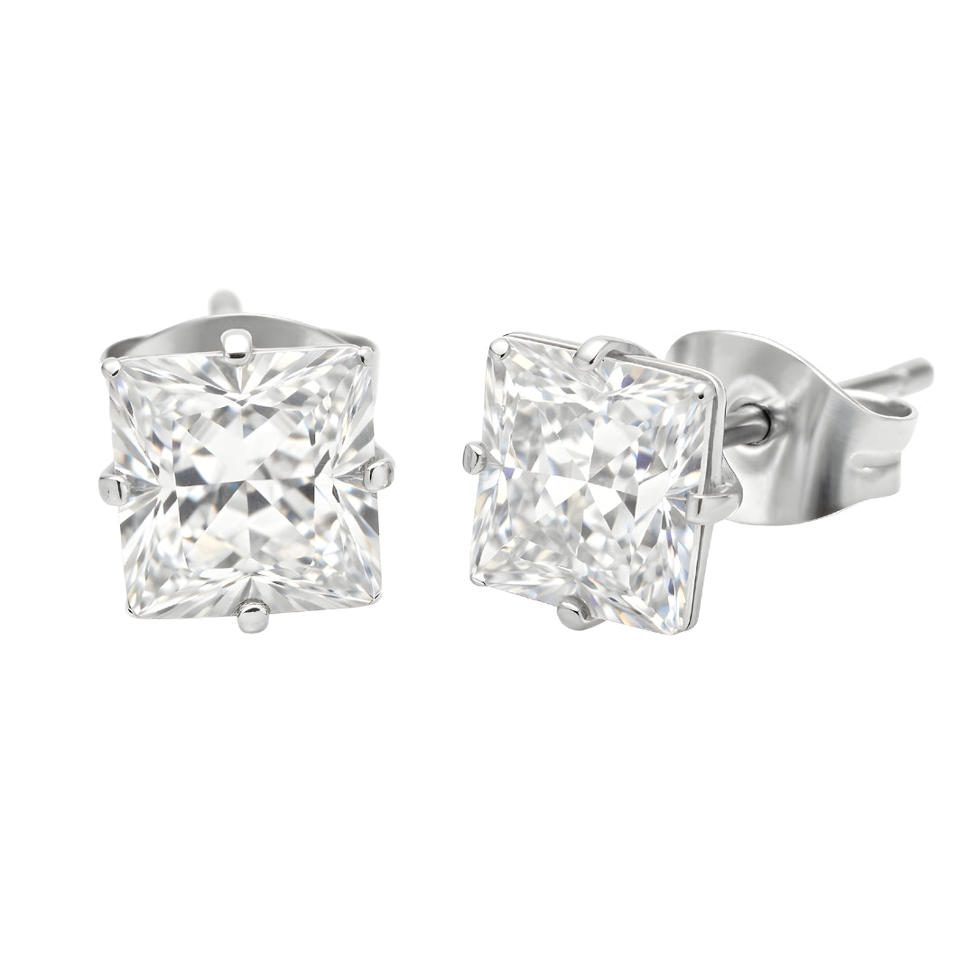 Square Rhinestone Studs (Piercing)