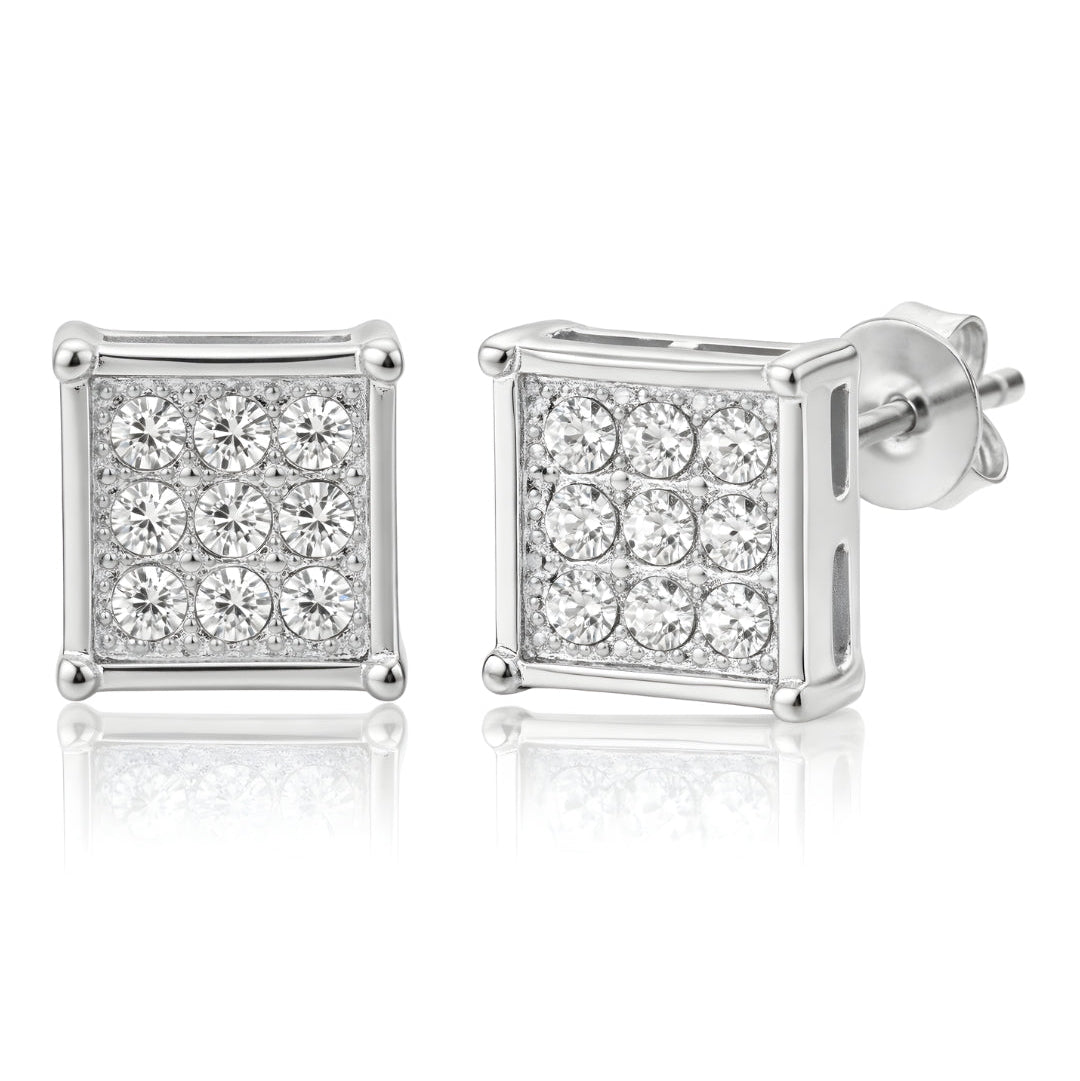 Grid Rhinestone Studs (Piercing)