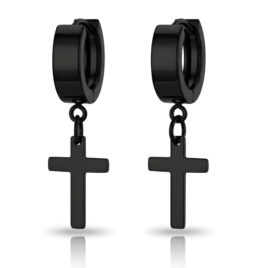 Cross Hoop Earring (Clip-On)