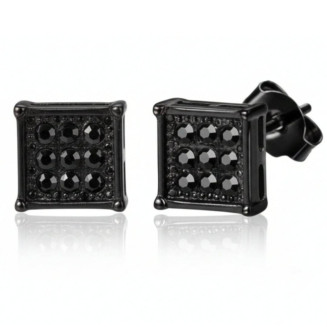 Grid Rhinestone Studs (Piercing)