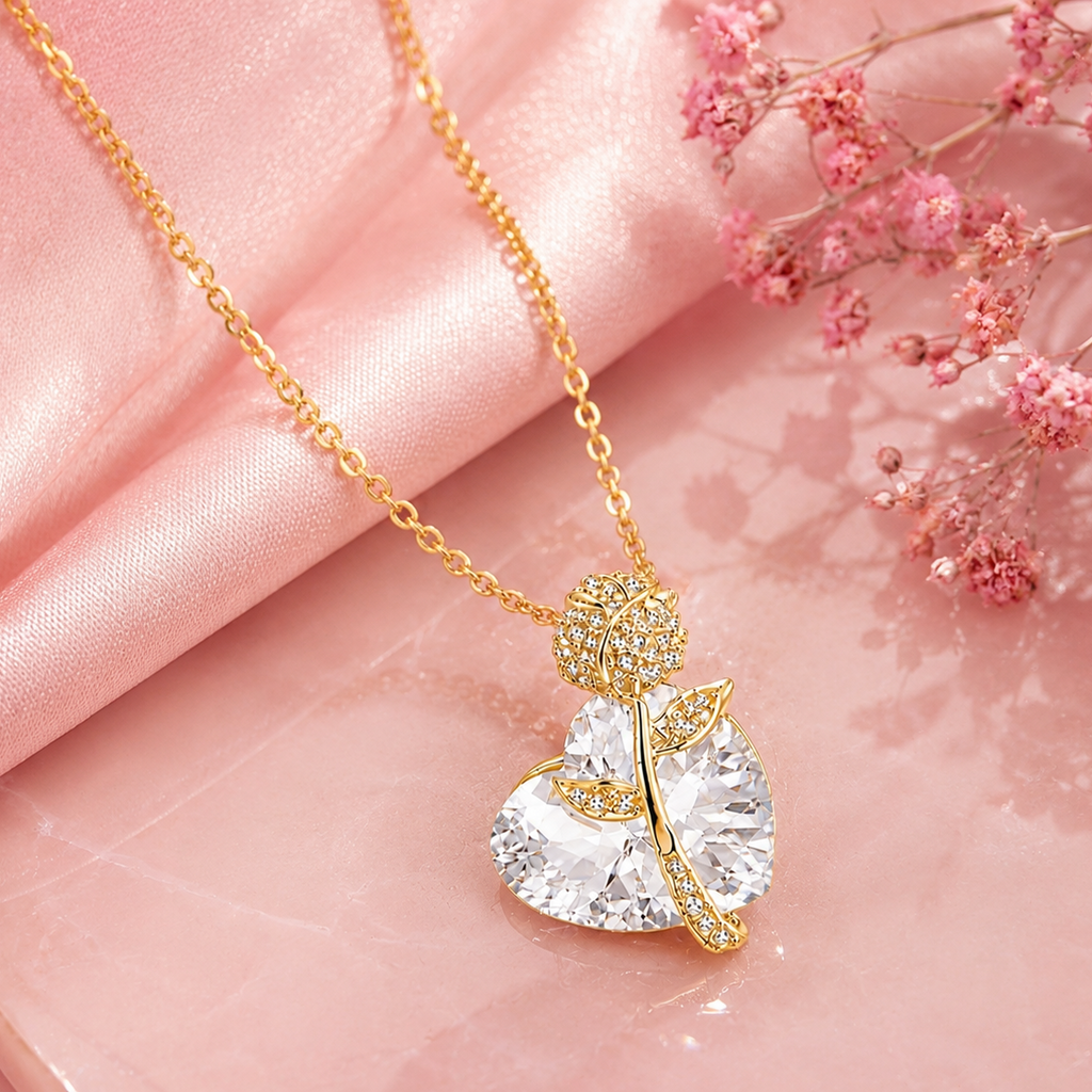 Rose Heart Necklace