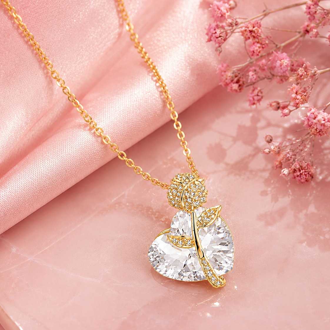 Rose Heart Necklace