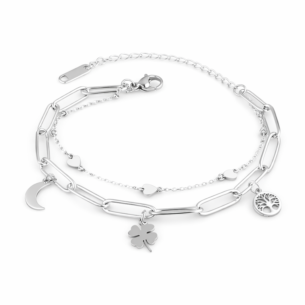Double Layered Clover Bracelet