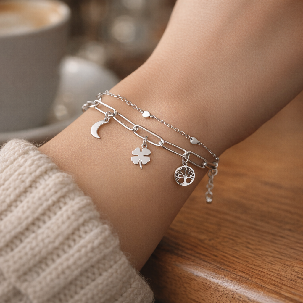Double Layered Clover Bracelet