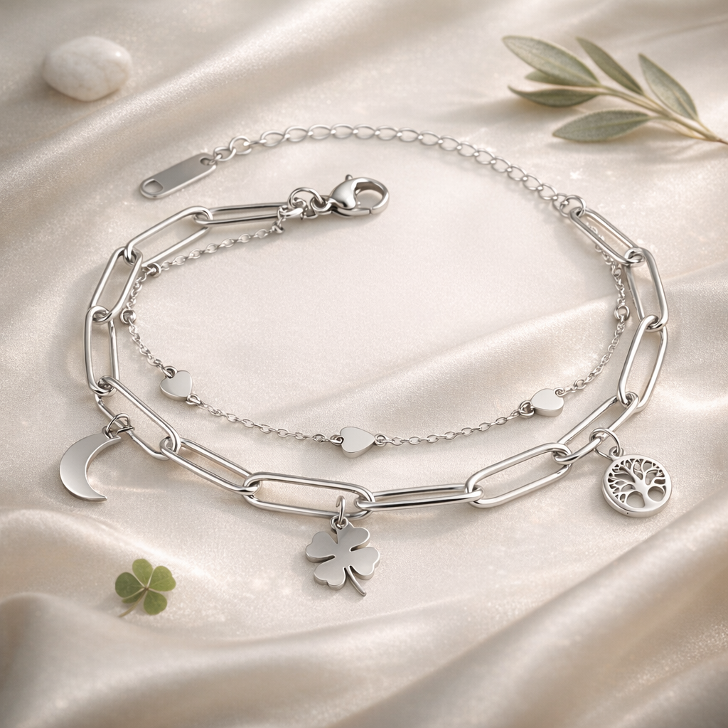 Double Layered Clover Bracelet