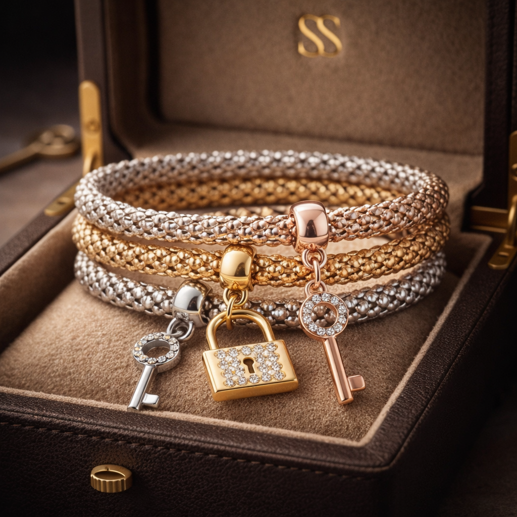 Lock & Key Charm Bracelet