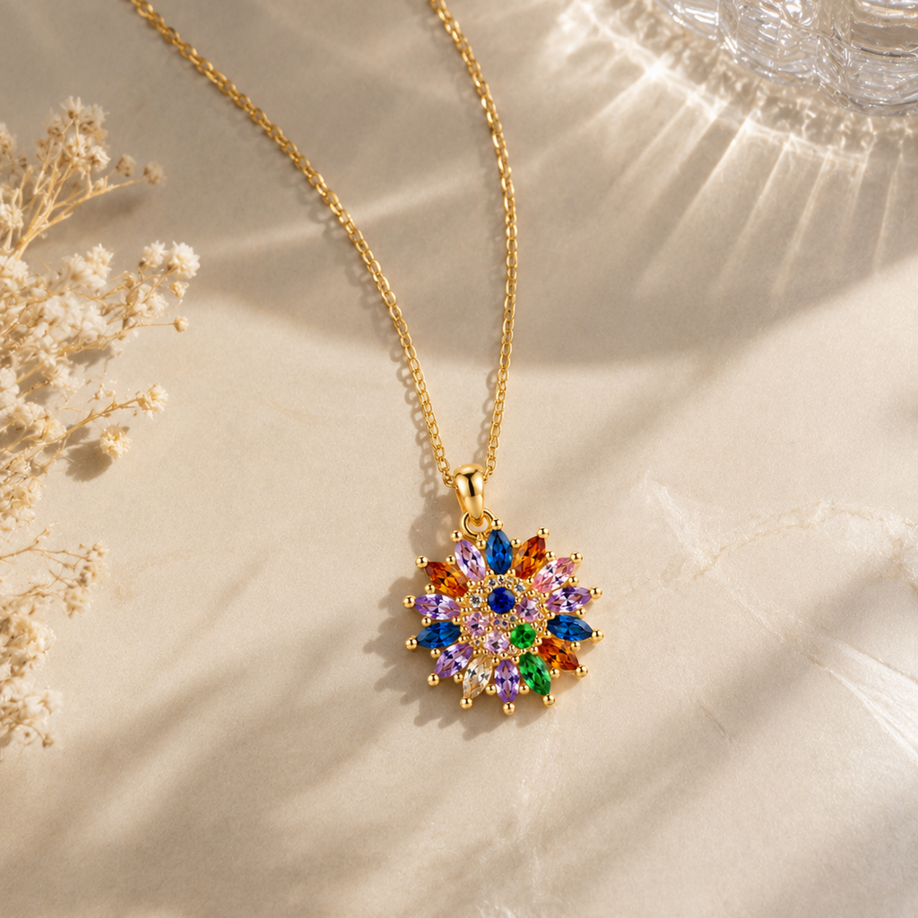 Rotating Flower Necklace
