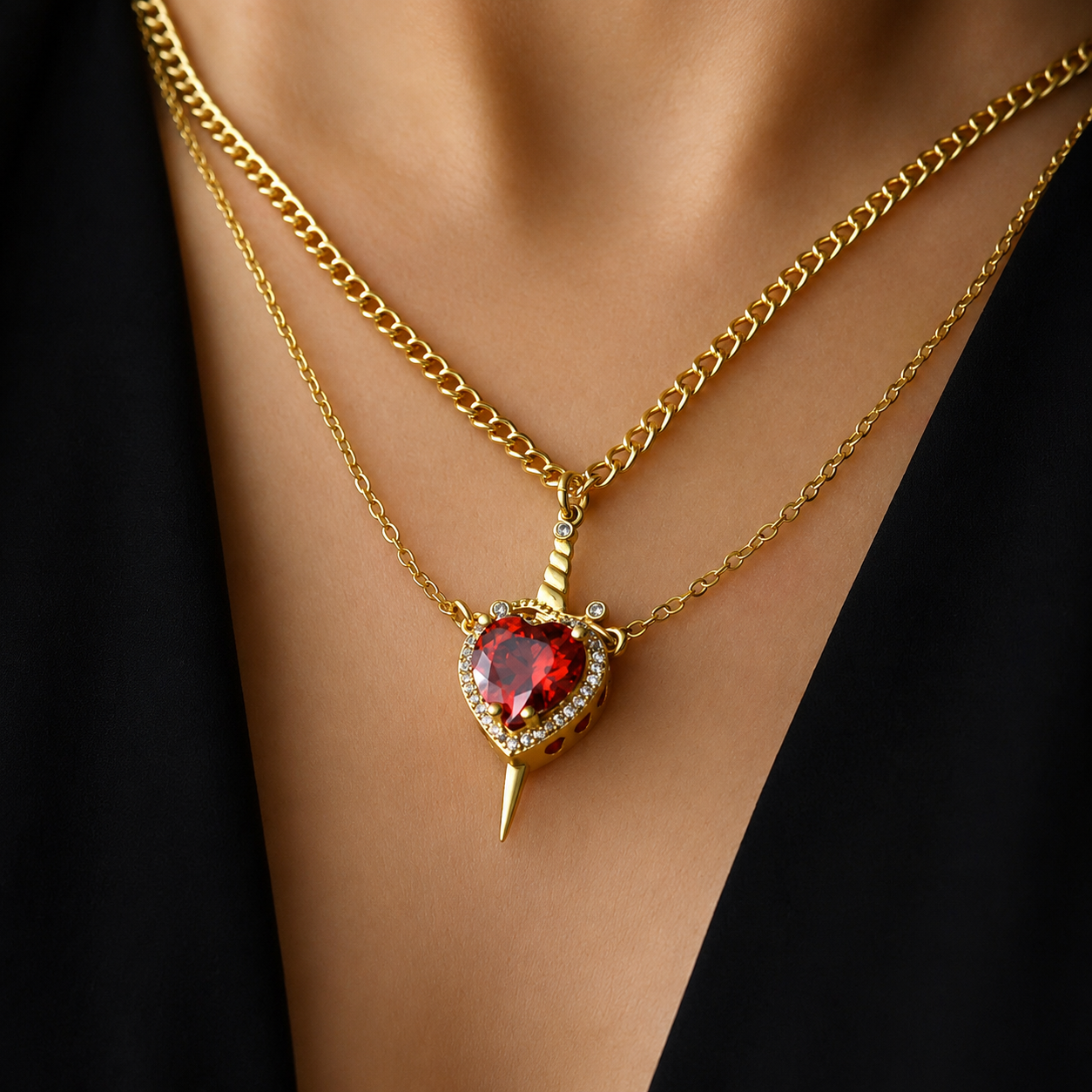 Crimson Vow Necklace Set