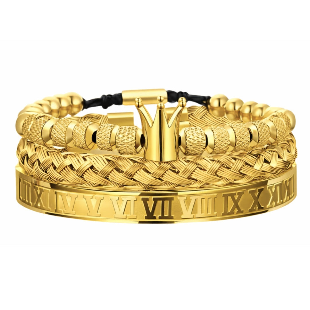 Crown Forged Bracelet Set
