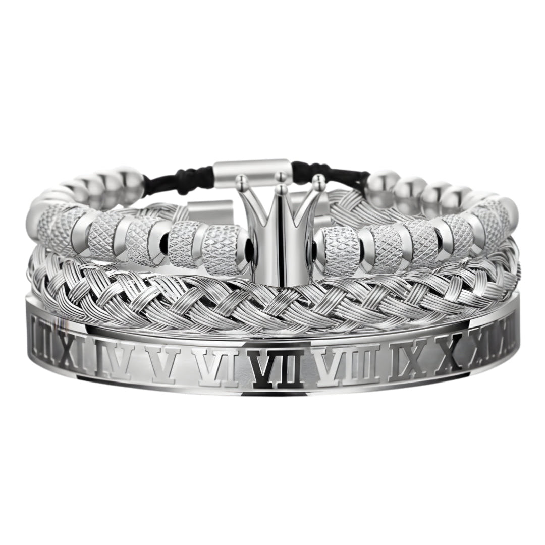 Crown Forged Bracelet Set