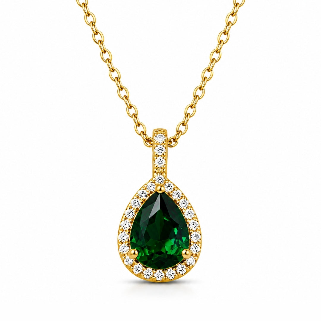Emerld Teardrop Necklace